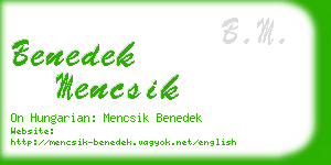 benedek mencsik business card